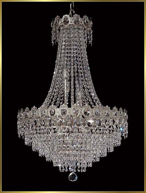 12 lights crystal chandelier in polished chrome finish