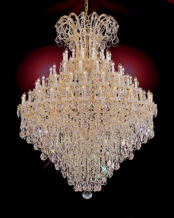 84 Lights Maria Theresa large crystal chandelier dressed with clear crystals