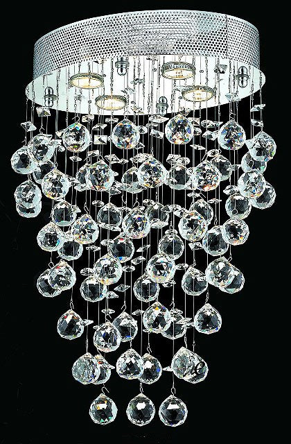 polished chrome Contemporary Crystal Chandelier droped with crystal balls