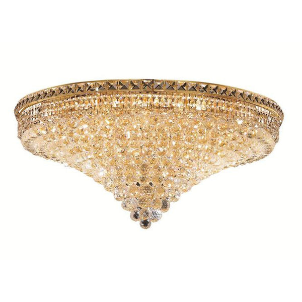 Tranquil Gold 21-Light 36-Inch Flush Mount with Swarovski Strass/Elements Crystal