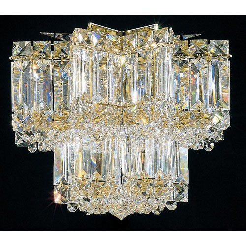 Gold Five-Light Clear Gemcut Flush Mount Light, 12W x 9.5H x 12D