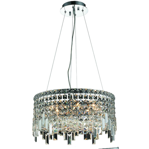 Maxim Chrome Twelve-Light 20-Inch Pendant with Royal Cut Clear Crystal