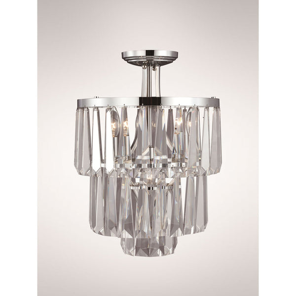 Polished Nickel 14.5-Inch Four-Light Semi Flush Mount