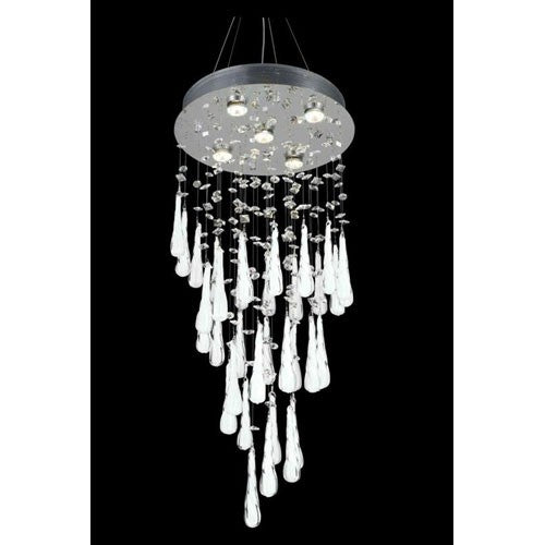 Crystal Chrome Five Light 32-in Chandelier