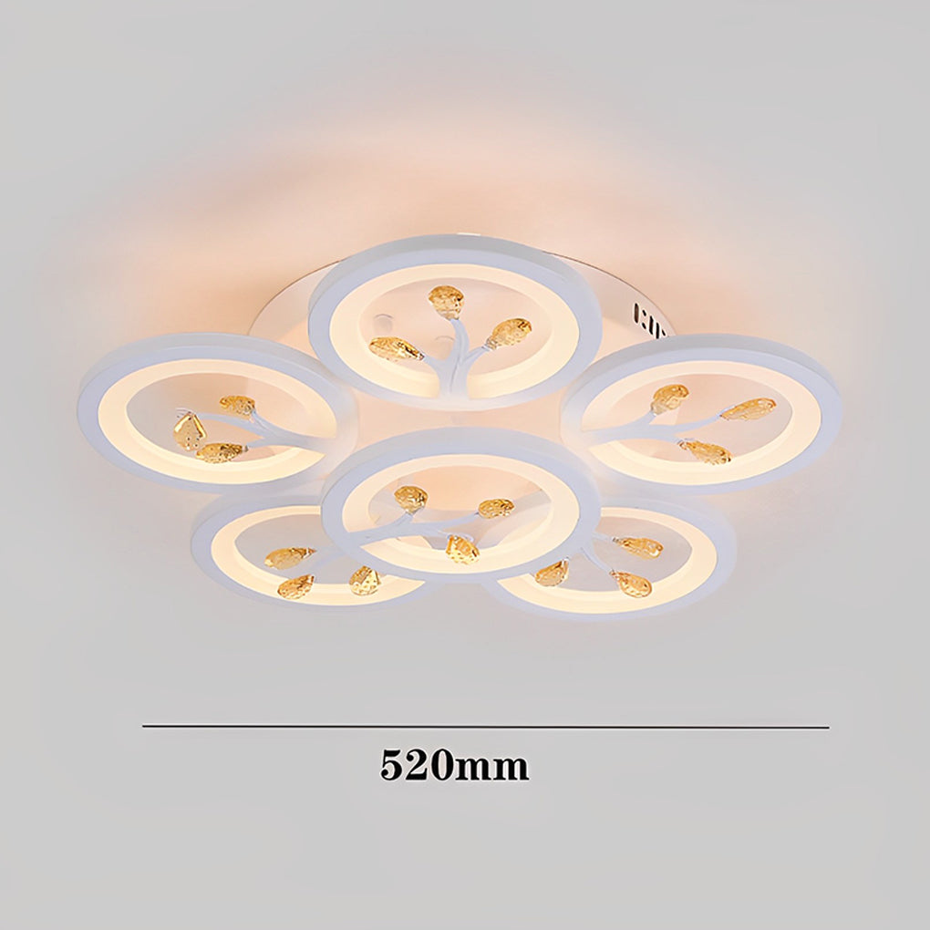 16 Lights Flower Dimmable LED White Nordic Ceiling Lights Flush Mount Lighting