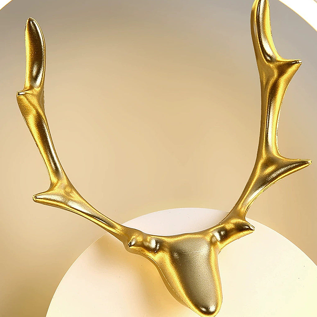 Round Square Creative Antlers Design LED Modern Wall Lamp Bedside Light