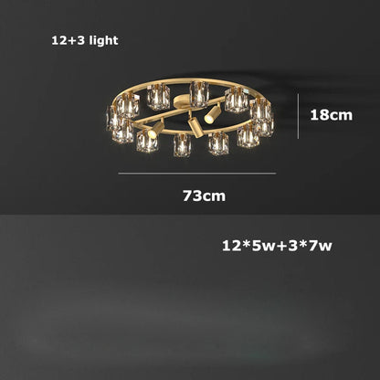 Multi-Light Crystal Ceiling Light Fixture