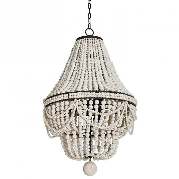 Chandelier, 6-Light, White, 37.5"H (16-1083WT 504WZ20)