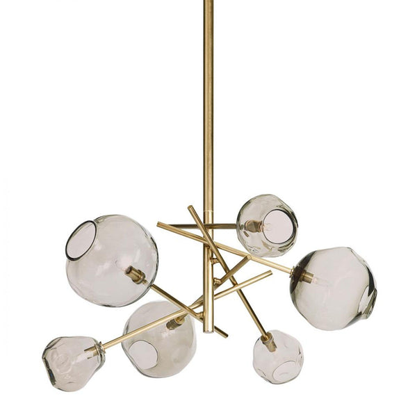 Chandelier, 6-Light, Natural Brass, 43.5"W (16-1089NB 504X203)