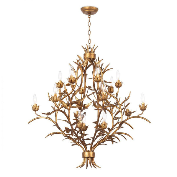 Living Trillium Chandelier, 15-Light, Brass, 39"H (16-1194 504ZYTZ)