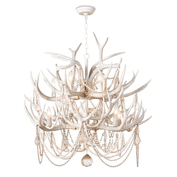 Antler Chandelier, 12-Light, White, 40"H (16-1203 504X4Y6)