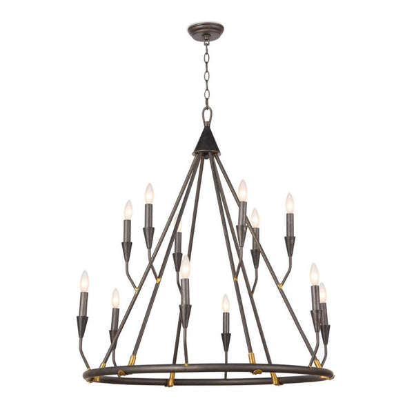 Living Chandelier, 12-Light, Blackened Steel, 41"H (16-1212 504ZYT5)