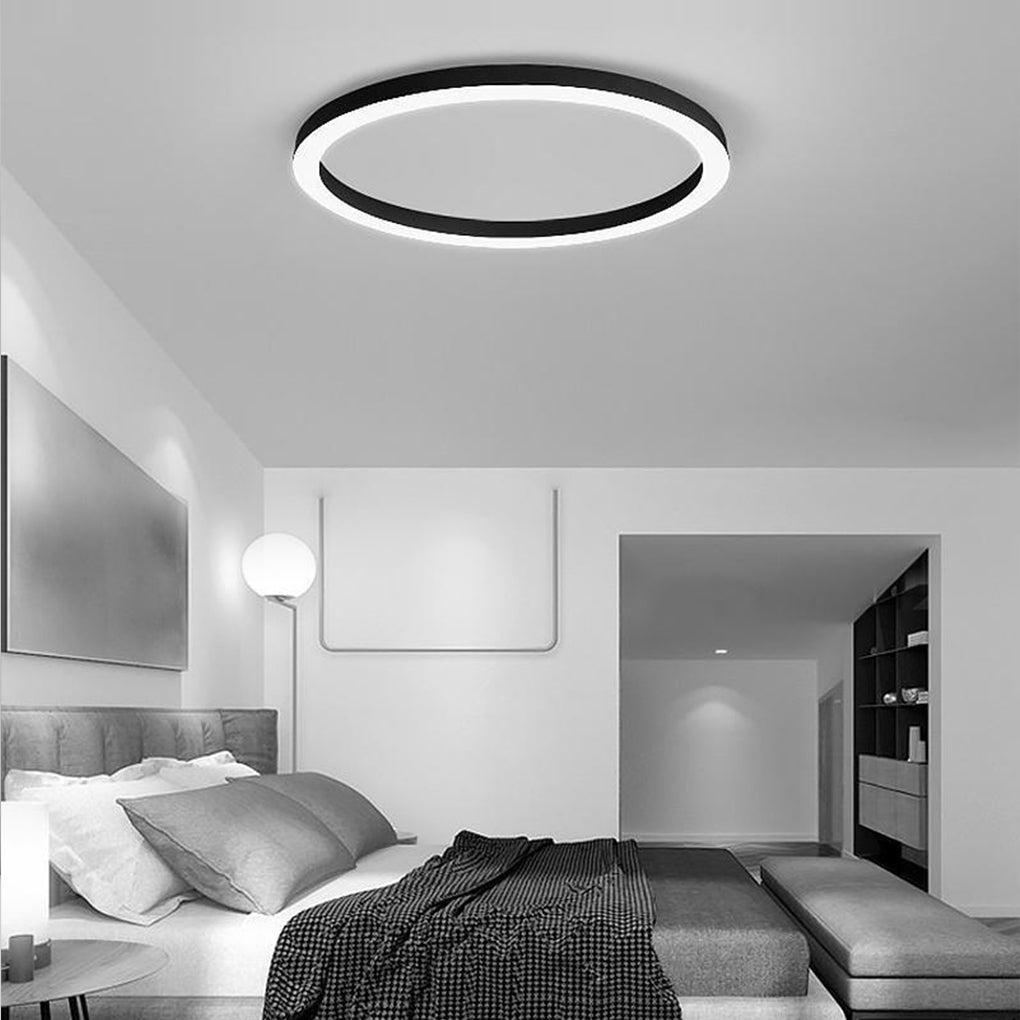 16'' Modern Simple Circle Flush Mount LED Lights Dimmable Ceiling Lights with Remote