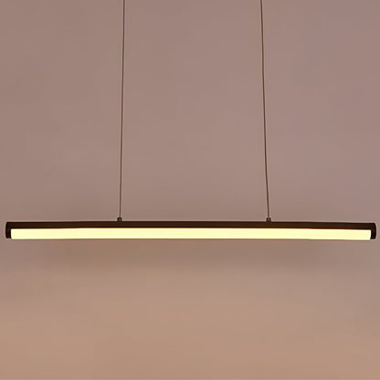 16'' Rectangular Long Matt Black Pendant Light Adjustable Warm White Ceiling Lights