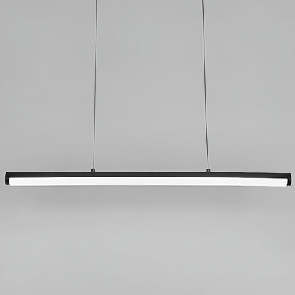 16'' Rectangular Long Matt Black Pendant Light Adjustable Warm White Ceiling Lights