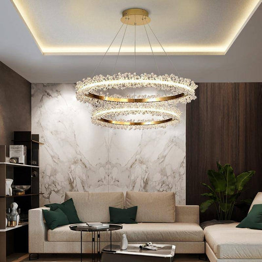 Capri Double Ring Crystal Chandelier