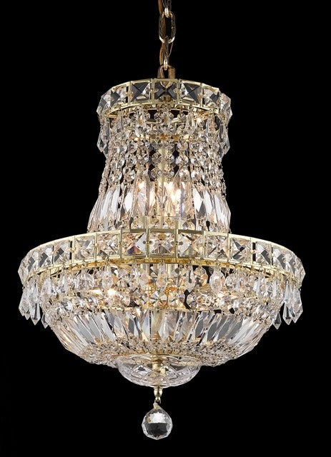 6 Light gold crystal chandelier gold plated