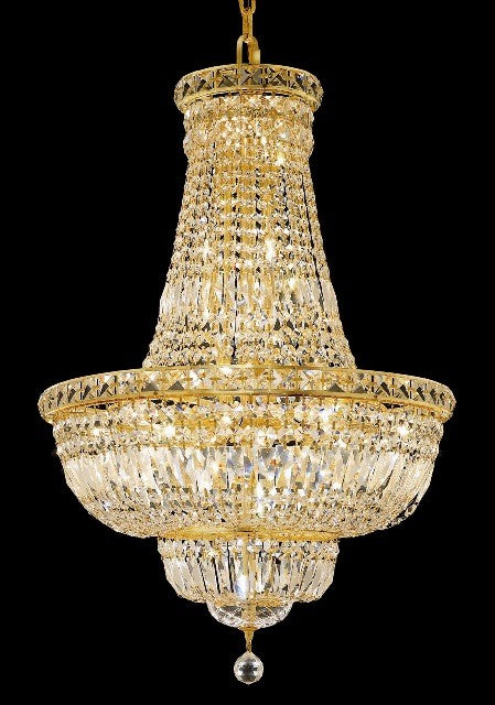 22 Light gold crystal chandelier gold plated