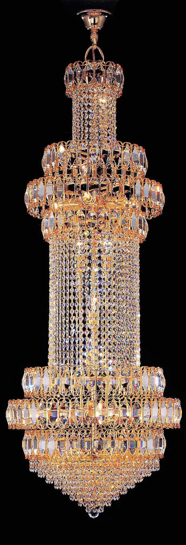 19 lights crystal chandelier in gold plated finish