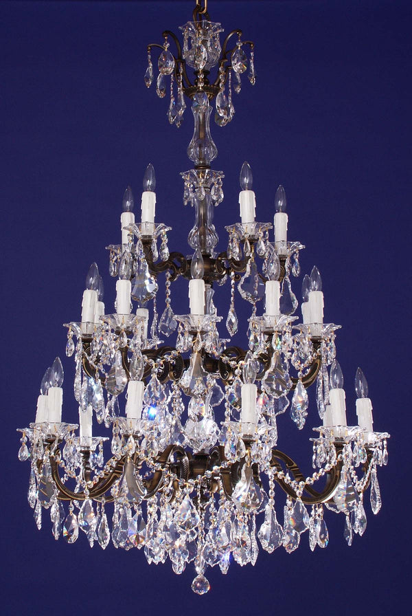 25 lights crystal chandelier in Antique Bronze finish