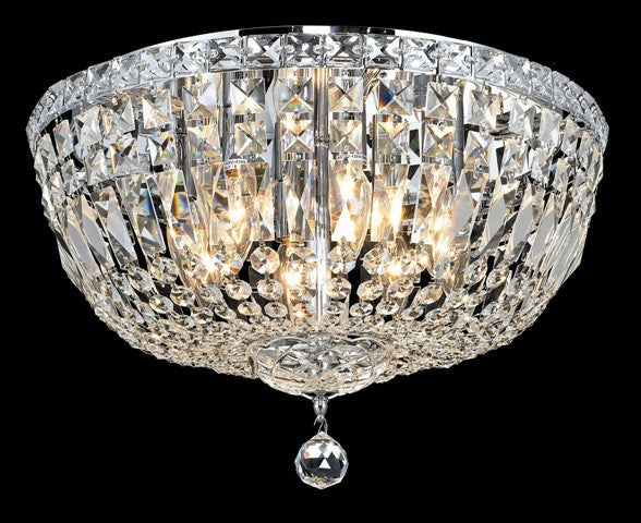 8 light crystal flush mount ceiling lamp with chrome finish