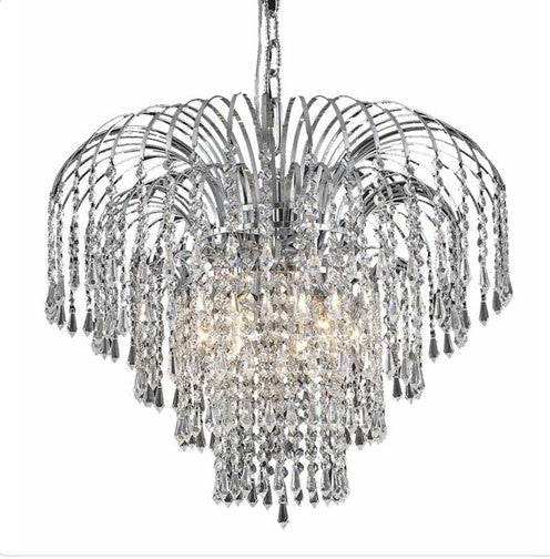 Six-Light 21-Inch Chandelier with Royal Cut Clear Crystal