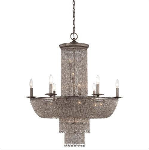 Antique Silver 16-Light Chandelier