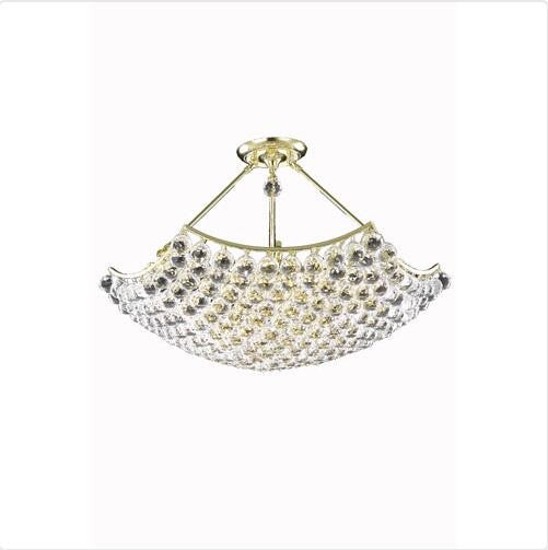 Gold Twelve-Light Chandelier with Clear Royal Cut Crystals