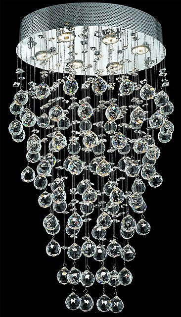 polished chrome Contemporary Crystal Chandelier droped with crystal balls