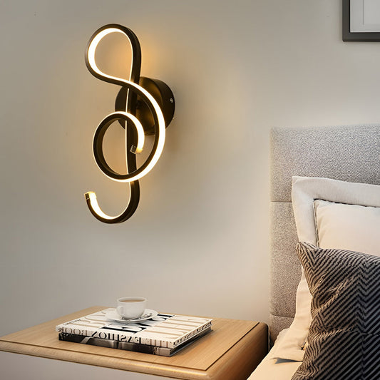 Musical Note Shaped Electroplated LED Modern Wall Sconce Lighting