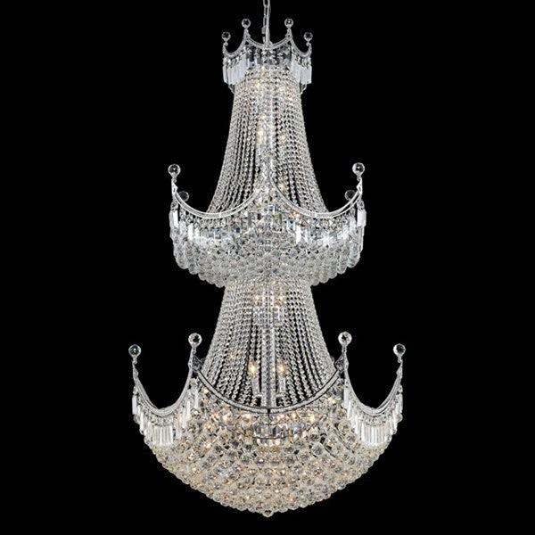 Polished chrome 36 Light large crystal Chandelier