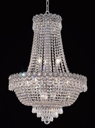 12 light Chrome plated crystal chandelier