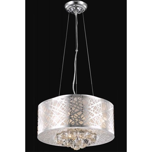 Chrome Four-Light Chandelier with Clear Royal Cut Crystals