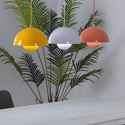 1-Light Metal Mushroom Nordic Flowerpot Pendant Light