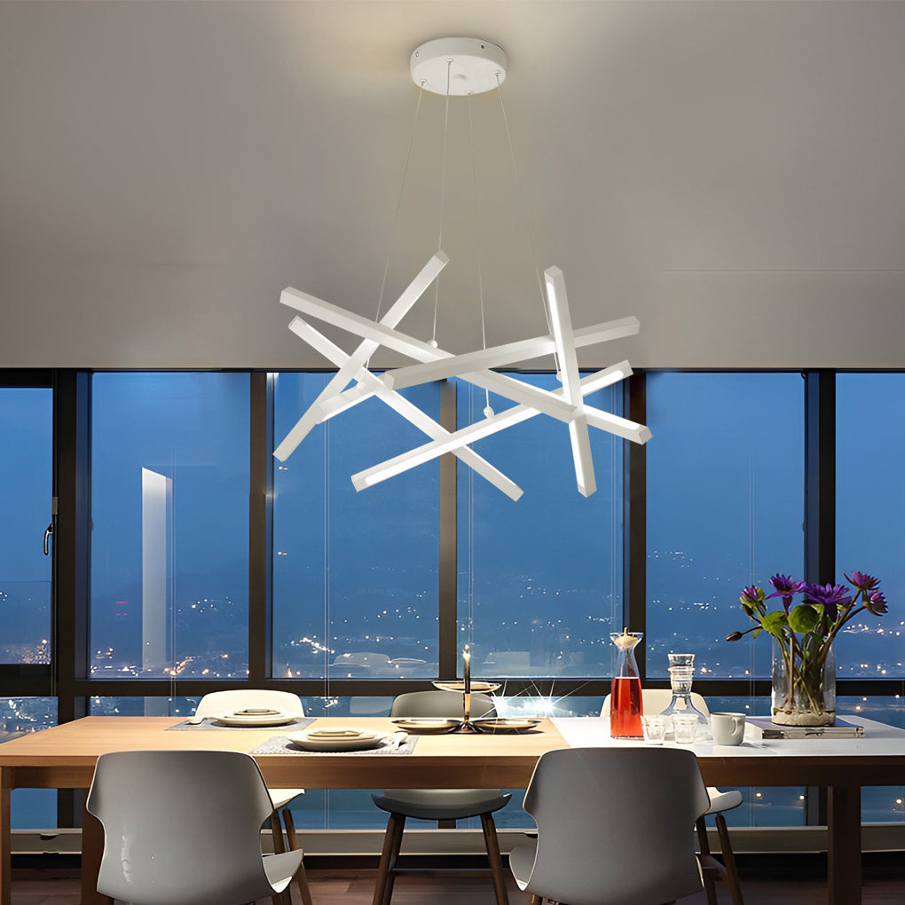 8-light Modern LED Sputnik Chandelier Stylish Island Lighting for Kitchen, Dining Room