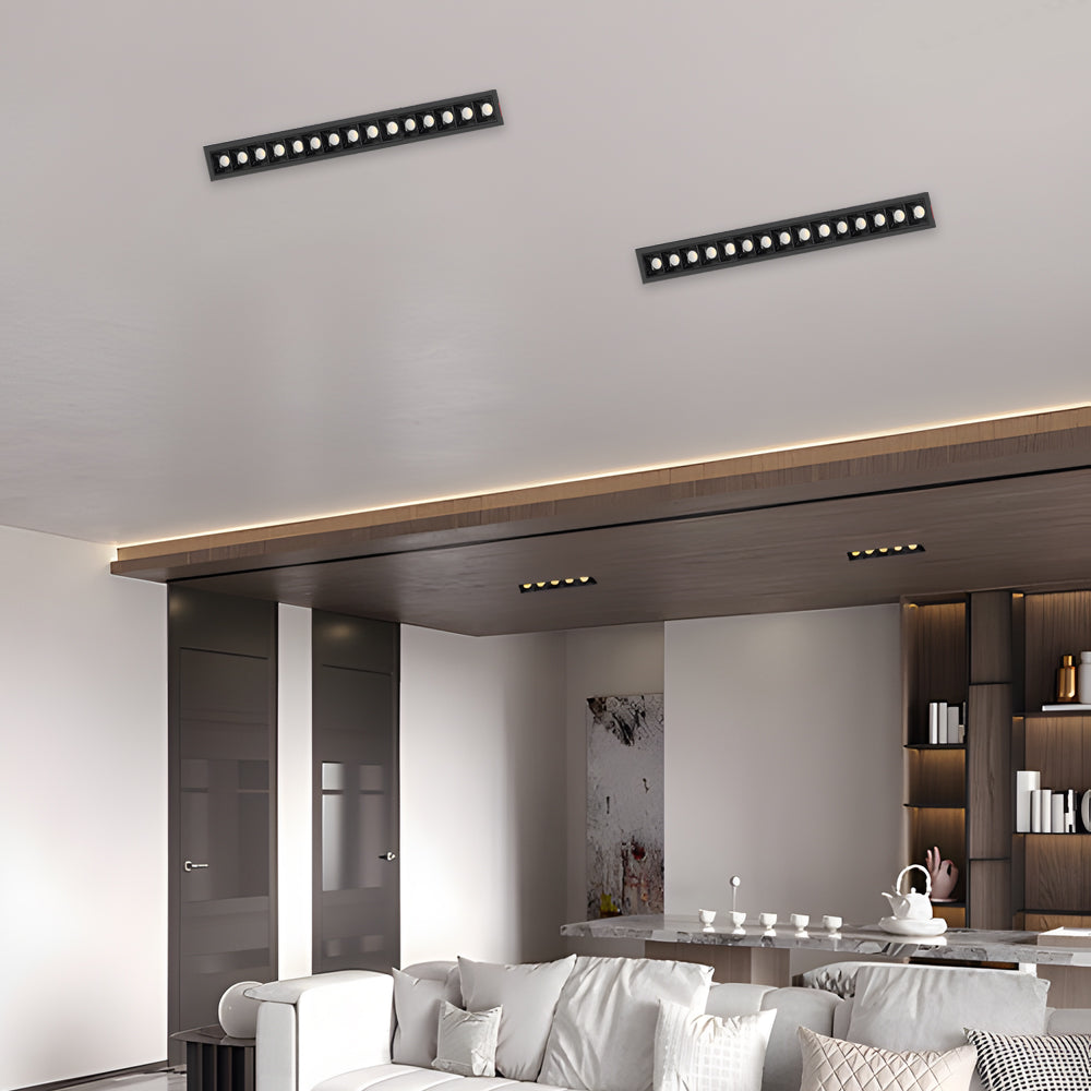 Modern LED Linear Recessed Ceiling Downlight, 1/2/5/10/15-Light