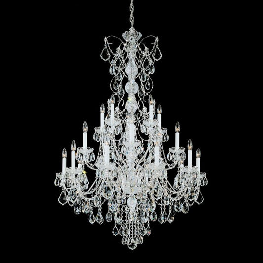 Century 20-Light Chandelier in Silver with Clear Heritage Crystals