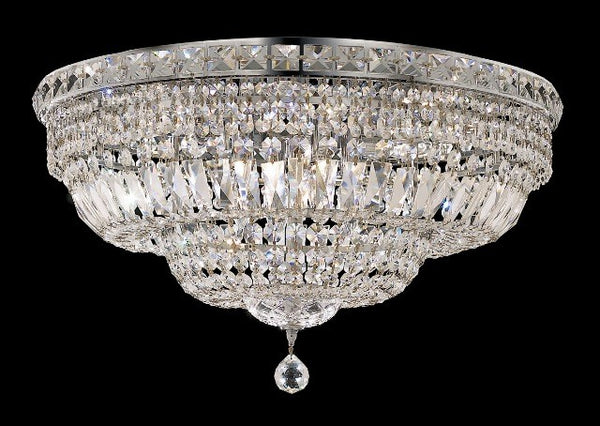 12 light crystal flush mount ceiling lamp with chrome finish