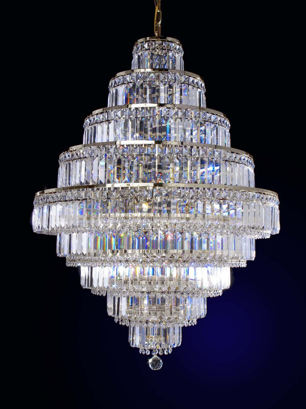 18 lights crystal chandelier in polished chrome finish