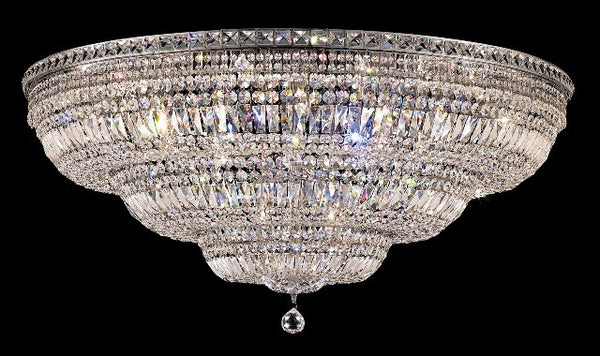 33 light large crystal flush mount ceiling light with chrome finish