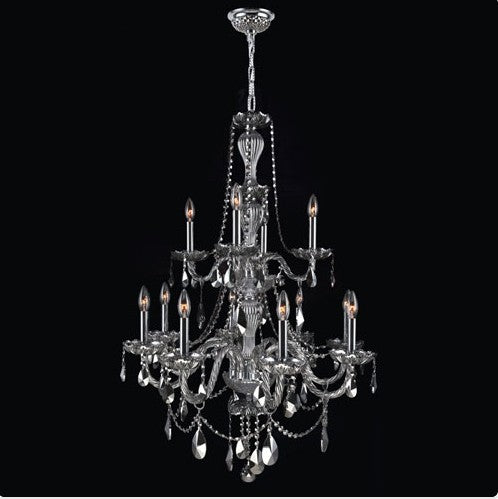 12-Light ChromeFinish with Chrome Crystal Chandelier