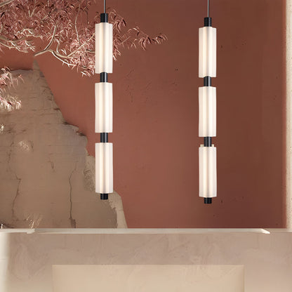 1/2/3 Heads Acrylic Cylinder Pendant Lights: Modern Hanging Lamp in Gold/Black