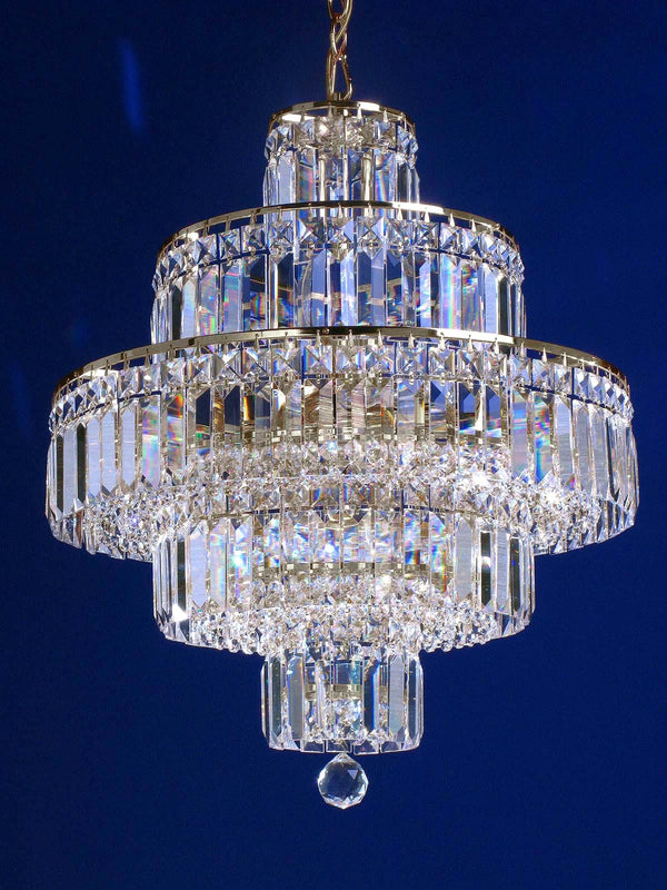 12 lights crystal chandelier in polished chrome finish