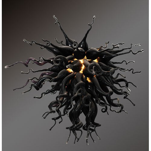 Art Glass Modern Classics Obsidian Large Chandelier