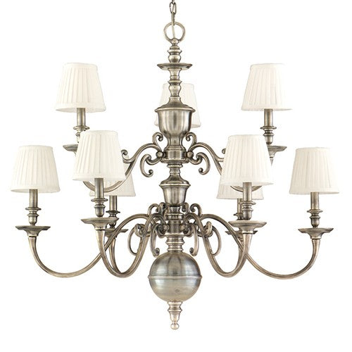 Nickel Nine-Light Chandelier