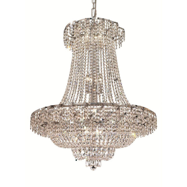 Belenus Chrome Eighteen-Light 30-Inch Chandelier with Royal Cut Clear Crystal