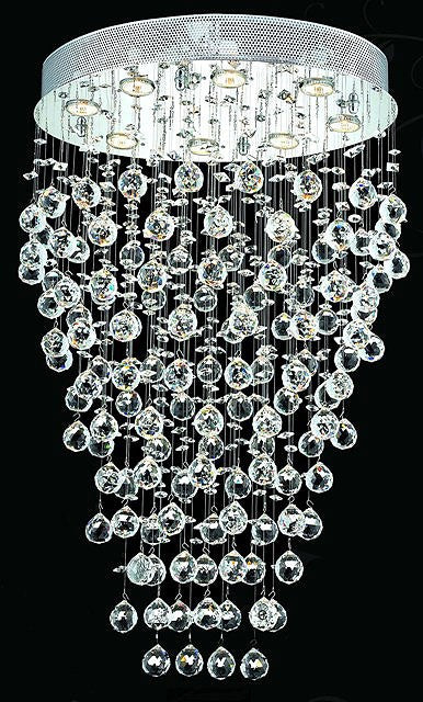 polished chrome Contemporary Crystal Chandelier droped with crystal balls