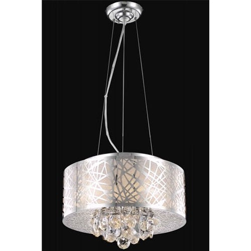 Chrome Four-Light Chandelier with Clear Royal Cut Crystals