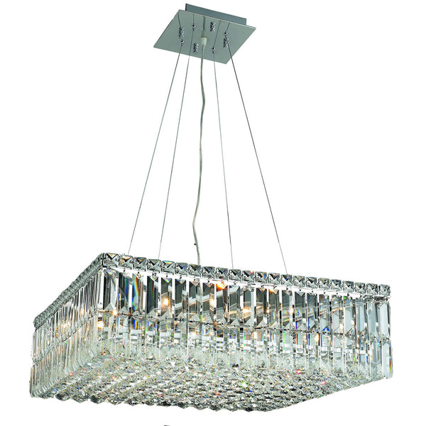 Maxim Chrome Twelve-Light 24-Inch Pendant with Royal Cut Clear Crystal