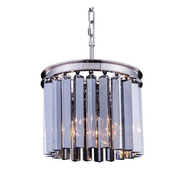 Sydney Polished Nickel Three-Light Pendant with Royal Cut Silver Shade Crystals